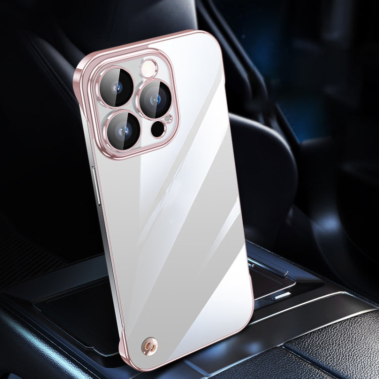 For iPhone 12 Pro Max Electroplating Frameless Clear PC Phone Case(Pink) - free shipping - PMC Jewellery - Order now!