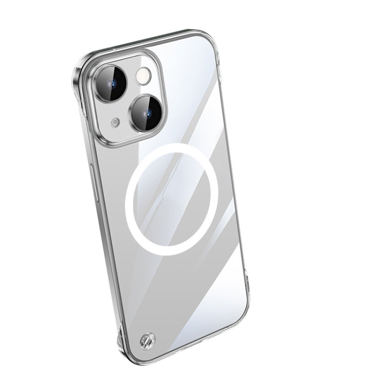 For iPhone 14 Plus Electroplating Frameless Magsafe Magnetic PC Phone Case(Transparent) - iPhone 14 Plus Cases by PMC Jewellery | Online Shopping South Africa | PMC Jewellery | Buy Now Pay Later Mobicred