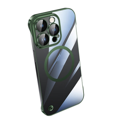 For iPhone 14 Pro Electroplating Frameless Magsafe Magnetic PC Phone Case(Green) - iPhone 14 Pro Cases by PMC Jewellery | Online Shopping South Africa | PMC Jewellery | Buy Now Pay Later Mobicred