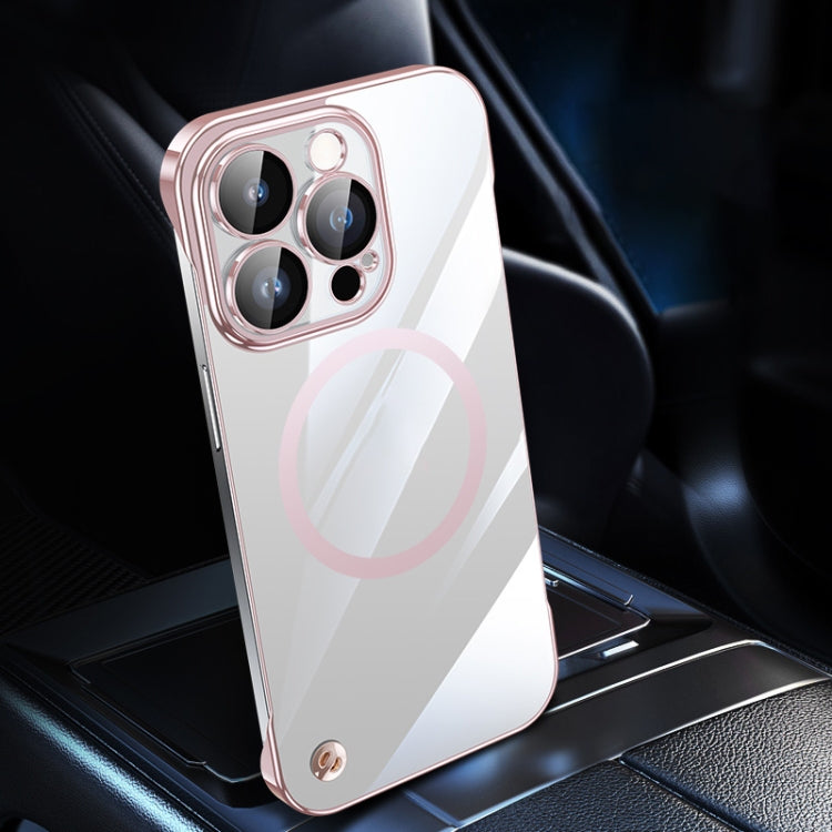 For iPhone 13 Pro Max Electroplating Frameless Magsafe Magnetic PC Phone Case(Pink) - free shipping - PMC Jewellery - Order now!