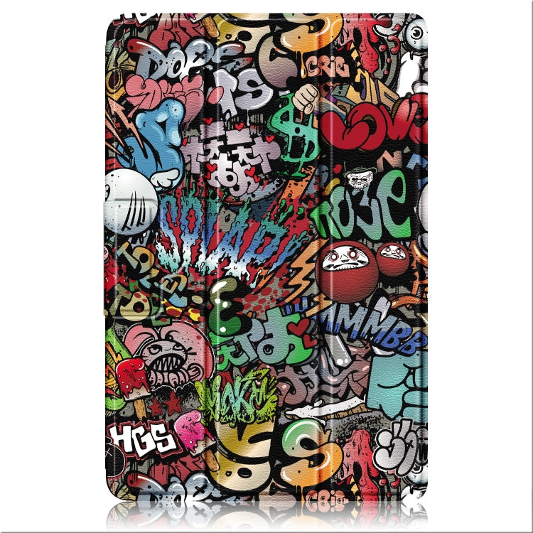 For OPPO Pad 11 inch 3-folding Magnetic Buckle Coloured Drawing Leather Tablet Case(Graffiti) - OPPO by PMC TechLife | Online Shopping South Africa | PMC TechLife | Buy Now Pay Later Mobicred