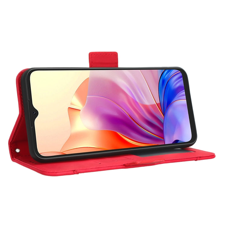 For Blackview OSCAL C80 Skin Feel Calf Texture Card Slots Leather Phone Case(Red) - More Brand by PMC TechLife | Online Shopping South Africa | PMC TechLife | Buy Now Pay Later Mobicred