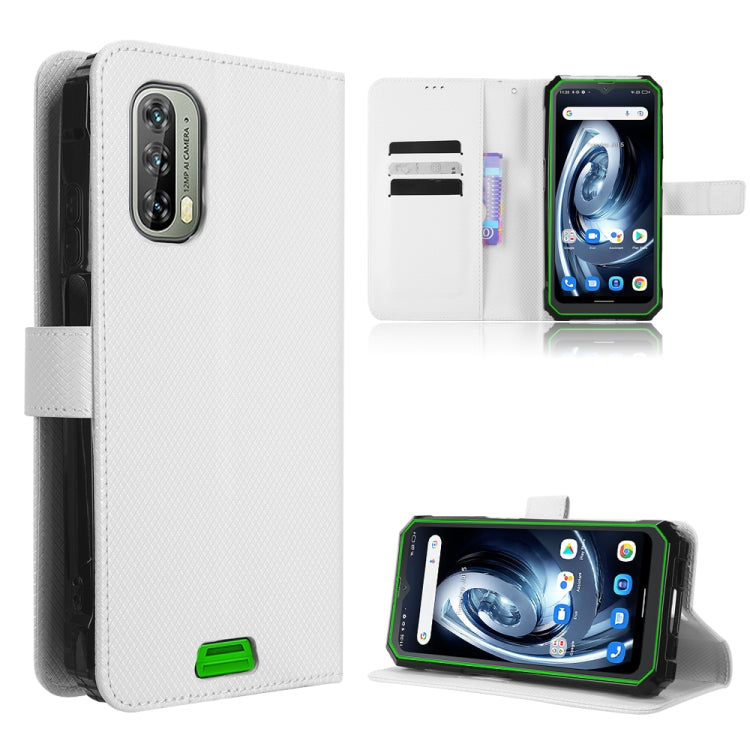 For Blackview BV7100 Diamond Texture Leather Phone Case(White) - More Brand by PMC TechLife | Online Shopping South Africa | PMC TechLife | Buy Now Pay Later Mobicred
