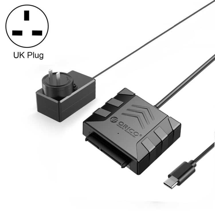 ORICO UTS1 Type-C / USB-C USB 3.0 2.5-inch SATA HDD Adapter with 12V 2A Power Adapter, Cable Length:0.3m(UK Plug) - USB to IDE / SATA by ORICO | Online Shopping South Africa | PMC Jewellery | Buy Now Pay Later Mobicred