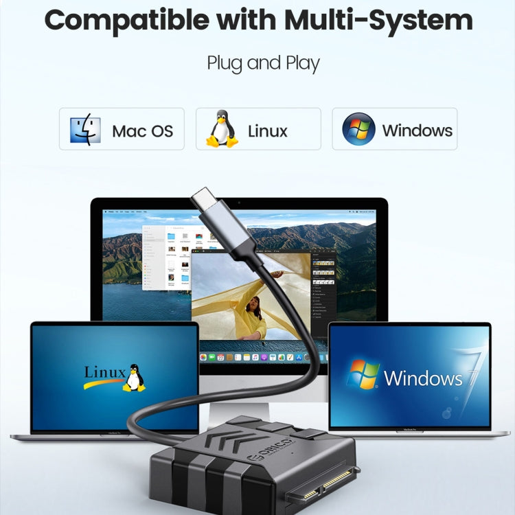 ORICO UTS1 Type-C / USB-C USB 3.0 2.5-inch SATA HDD Adapter with 12V 2A Power Adapter, Cable Length:0.5m(AU Plug) - free shipping - PMC Jewellery - Order now!