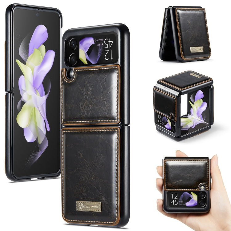 For Samsung Galaxy Z Flip4 CaseMe 003 Crazy Horse Texture Leather Phone Case(Coffee) - Galaxy Z Flip4 5G Cases by CaseMe | Online Shopping South Africa | PMC Jewellery | Buy Now Pay Later Mobicred