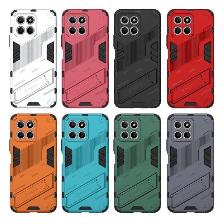 For Honor X8 5G Punk Armor PC + TPU Phone Case with Holder(Black) - Honor Cases by PMC TechLife | Online Shopping South Africa | PMC TechLife | Buy Now Pay Later Mobicred
