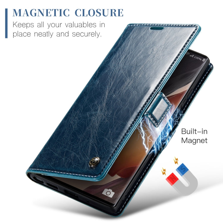 For Samsung Galaxy Note20 Ultra CaseMe 003 Crazy Horse Texture Leather Phone Case(Blue) - Galaxy Phone Cases by CaseMe | Online Shopping South Africa | PMC Jewellery | Buy Now Pay Later Mobicred