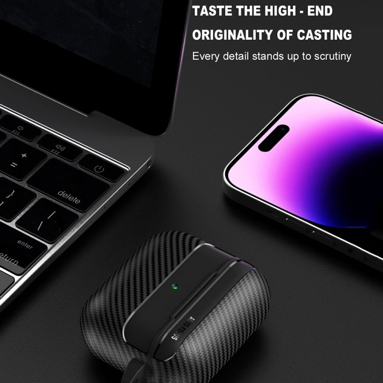For AirPods 3 Carbon Fiber Texture Anti-fall Earphone Protective Case(Purple) - For AirPods 3 by PMC Jewellery | Online Shopping South Africa | PMC Jewellery | Buy Now Pay Later Mobicred