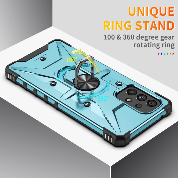 For Samsung Galaxy A73 5G Ring Holder Phone Case(Light Blue) - Galaxy Phone Cases by PMC TechLife | Online Shopping South Africa | PMC TechLife | Buy Now Pay Later Mobicred