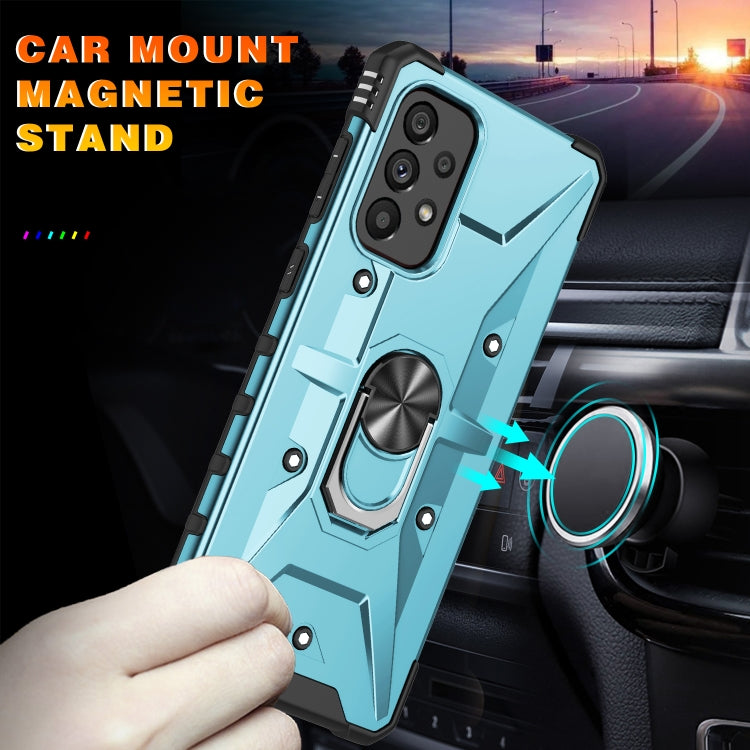 For Samsung Galaxy A73 5G Ring Holder Phone Case(Light Blue) - Galaxy Phone Cases by PMC TechLife | Online Shopping South Africa | PMC TechLife | Buy Now Pay Later Mobicred