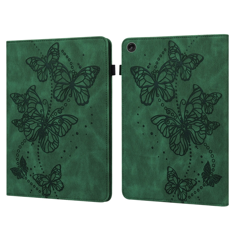 For Lenovo Tab M10 3rd Gen Embossed Butterfly Pattern Leather Tablet Case(Green) - Lenovo by PMC TechLife | Online Shopping South Africa | PMC TechLife | Buy Now Pay Later Mobicred