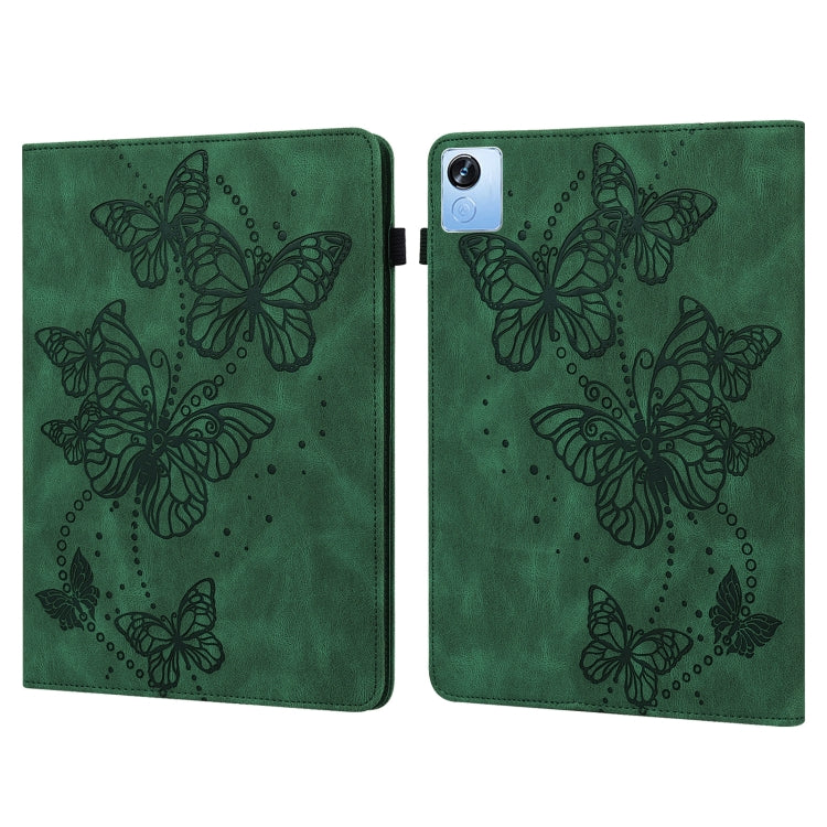 For Realme Pad X Embossed Butterfly Pattern Leather Tablet Case(Green) - Realme by PMC TechLife | Online Shopping South Africa | PMC TechLife | Buy Now Pay Later Mobicred