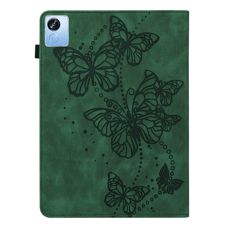 For Realme Pad X Embossed Butterfly Pattern Leather Tablet Case(Green) - Realme by PMC TechLife | Online Shopping South Africa | PMC TechLife | Buy Now Pay Later Mobicred