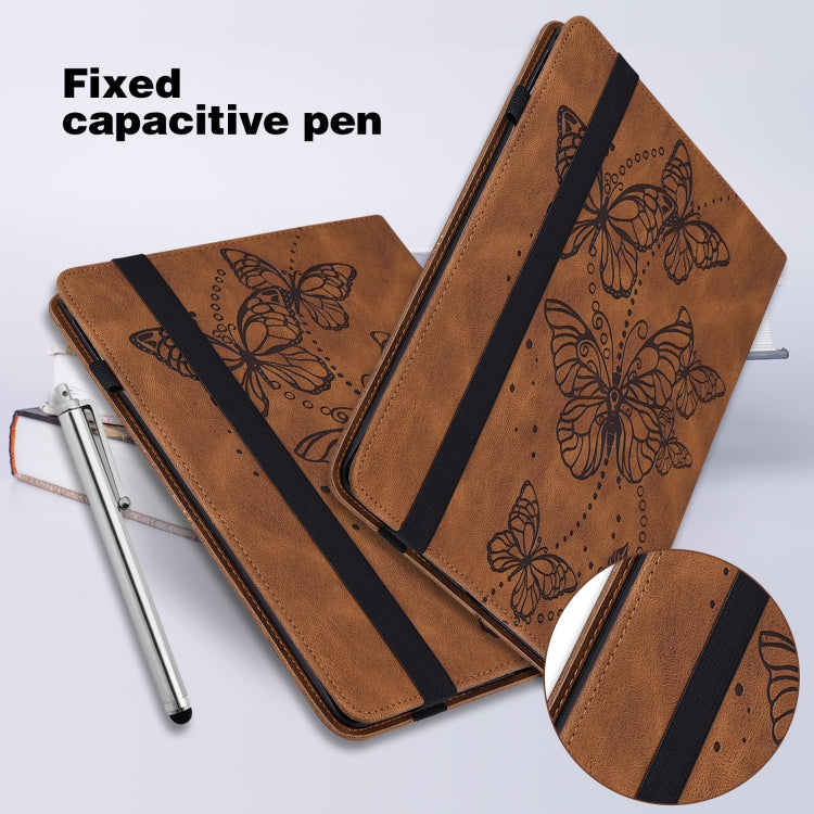 For Realme Pad X Embossed Butterfly Pattern Leather Tablet Case(Brown) - Realme by PMC TechLife | Online Shopping South Africa | PMC TechLife | Buy Now Pay Later Mobicred