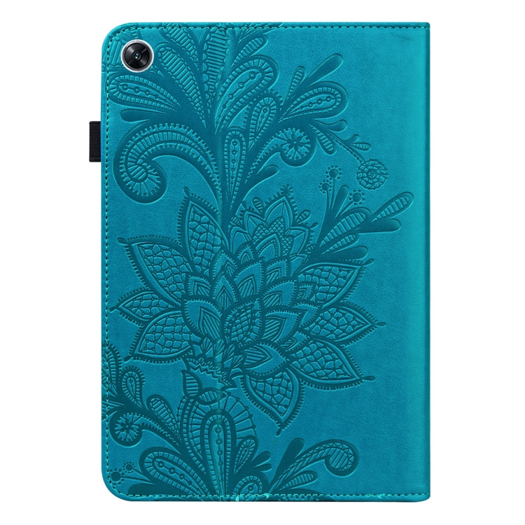 For OPPO Pad Air 2022 Lace Flower Embossing Pattern Leather Tablet Case(Blue) - free shipping - PMC TechLife - Order now!