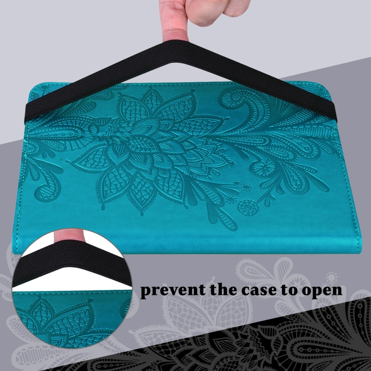 For OPPO Pad Air 2022 Lace Flower Embossing Pattern Leather Tablet Case(Blue) - free shipping - PMC TechLife - Order now!