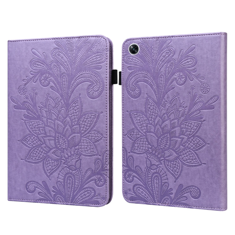 For OPPO Pad Air 2022 Lace Flower Embossing Pattern Leather Tablet Case(Purple) - OPPO by PMC TechLife | Online Shopping South Africa | PMC TechLife | Buy Now Pay Later Mobicred