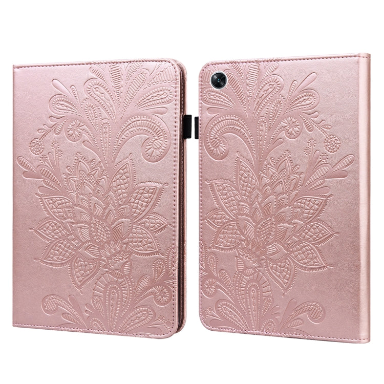 For OPPO Pad Air 2022 Lace Flower Embossing Pattern Leather Tablet Case(Pink) - OPPO by PMC TechLife | Online Shopping South Africa | PMC TechLife | Buy Now Pay Later Mobicred