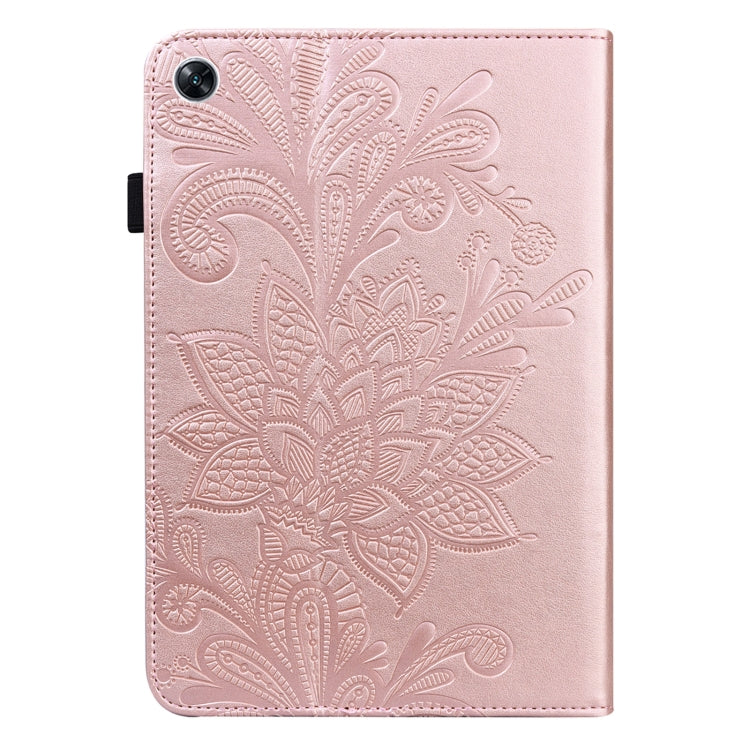 For OPPO Pad Air 2022 Lace Flower Embossing Pattern Leather Tablet Case(Pink) - OPPO by PMC TechLife | Online Shopping South Africa | PMC TechLife | Buy Now Pay Later Mobicred