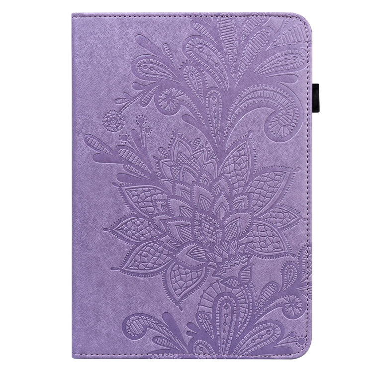 For Realme Pad X Lace Flower Embossing Pattern Leather Tablet Case(Purple) - Realme by PMC TechLife | Online Shopping South Africa | PMC TechLife | Buy Now Pay Later Mobicred