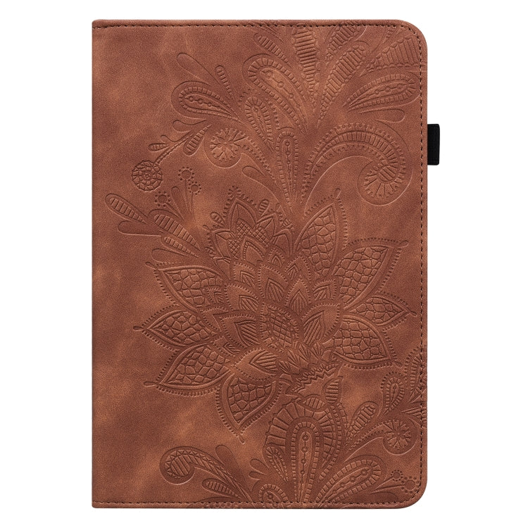 For Nokia T20 10.4 2021 Lace Flower Embossing Pattern Leather Tablet Case(Brown) - Nokia by PMC TechLife | Online Shopping South Africa | PMC TechLife | Buy Now Pay Later Mobicred