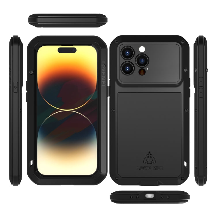 For iPhone 14 Pro Max LOVE MEI Metal Shockproof Life Waterproof Dustproof Phone Case(Yellow) - iPhone 14 Pro Max Cases by LOVE MEI | Online Shopping South Africa | PMC TechLife | Buy Now Pay Later Mobicred