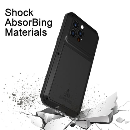 For iPhone 14 Pro Max LOVE MEI Metal Shockproof Life Waterproof Dustproof Phone Case(Black) - iPhone 14 Pro Max Cases by LOVE MEI | Online Shopping South Africa | PMC Jewellery