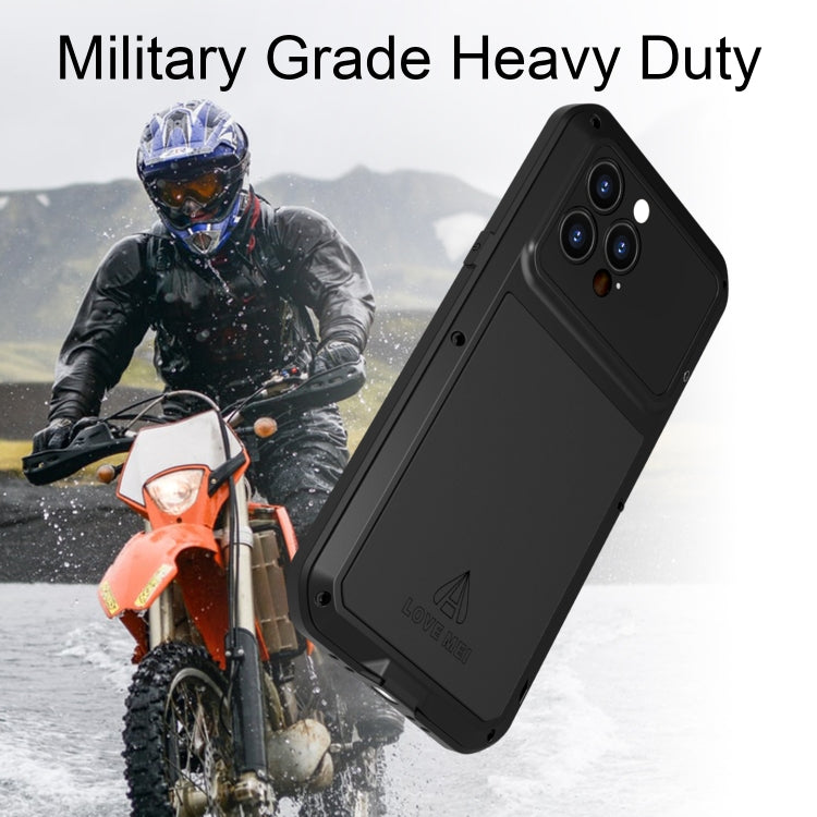 For iPhone 14 Pro Max LOVE MEI Metal Shockproof Life Waterproof Dustproof Phone Case(Red) - iPhone 14 Pro Max Cases by LOVE MEI | Online Shopping South Africa | PMC TechLife | Buy Now Pay Later Mobicred