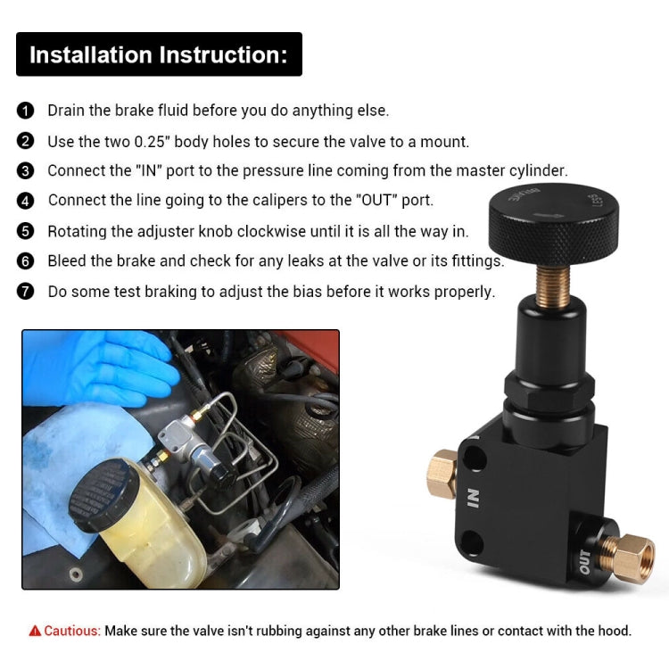 Car Brake Bias Proportioning Valve Pressure Regulator with 1/8-27 NPT Connectors - Brake System by PMC TechLife | Online Shopping South Africa | PMC TechLife