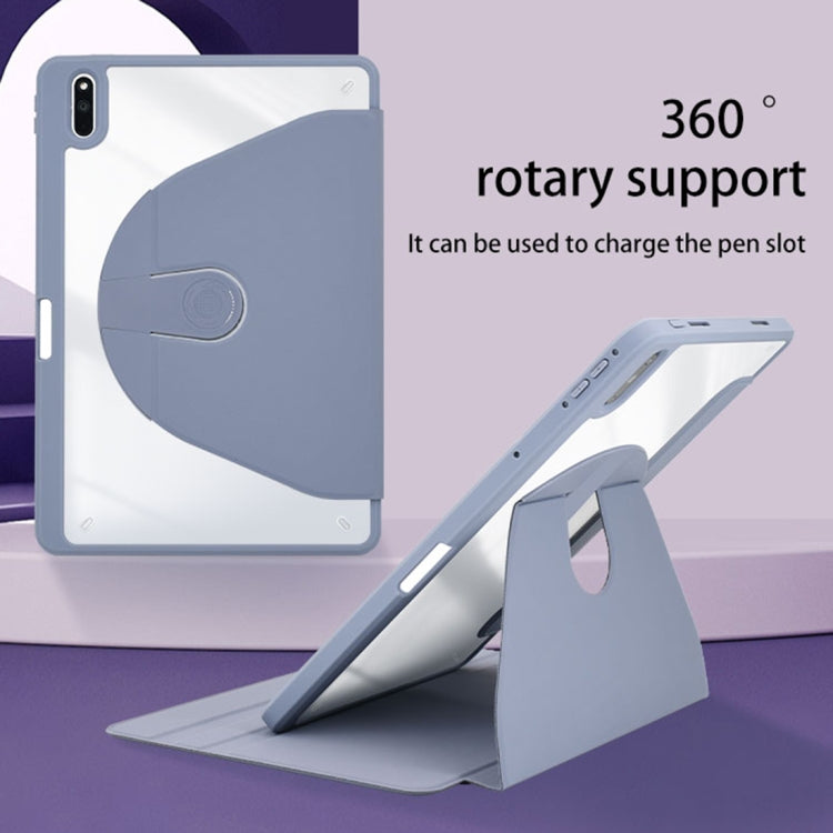 For Huawei MatePad 10.4 Acrylic 360 Degree Rotation Holder Tablet Leather Case(Grey) - Huawei by PMC TechLife | Online Shopping South Africa | PMC TechLife | Buy Now Pay Later Mobicred