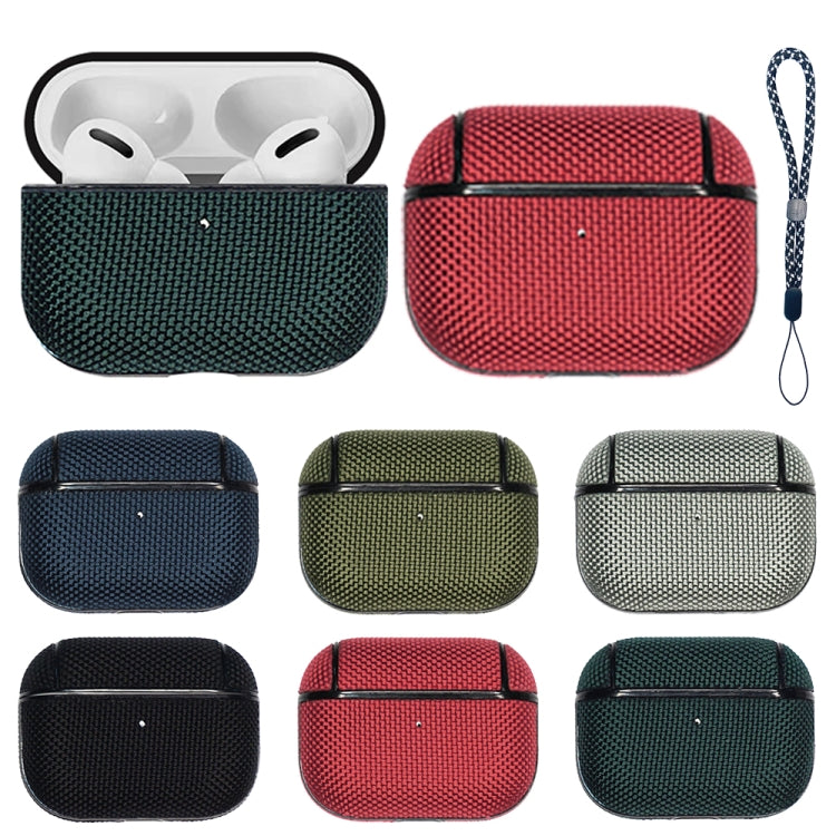 For AirPods Pro 2 Nylon Waterproof Wireless Earphone Case with Lanyard(Dark Blue) - For AirPods Pro 2 by PMC Jewellery | Online Shopping South Africa | PMC Jewellery | Buy Now Pay Later Mobicred
