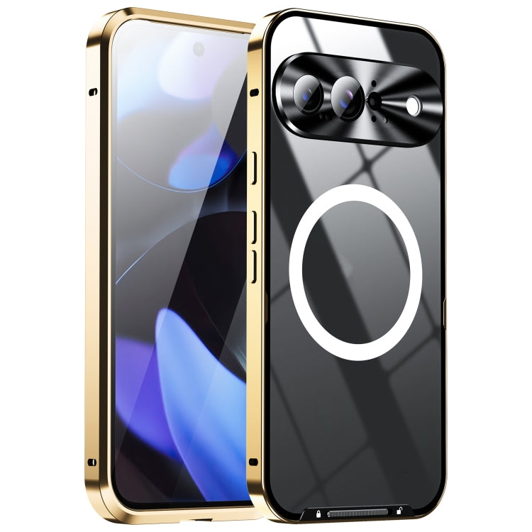 For Google Pixel 9 MagSafe Magnetic Frosted Metal Phone Case(Gold) - Google Cases by PMC TechLife | Online Shopping South Africa | PMC TechLife | Buy Now Pay Later Mobicred