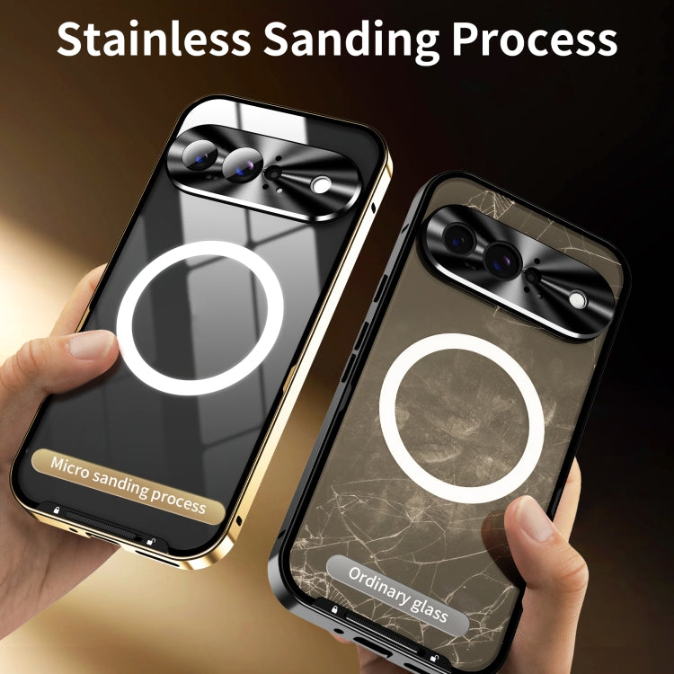 For Google Pixel 9 MagSafe Magnetic Frosted Metal Phone Case(Gold) - Google Cases by PMC TechLife | Online Shopping South Africa | PMC TechLife | Buy Now Pay Later Mobicred