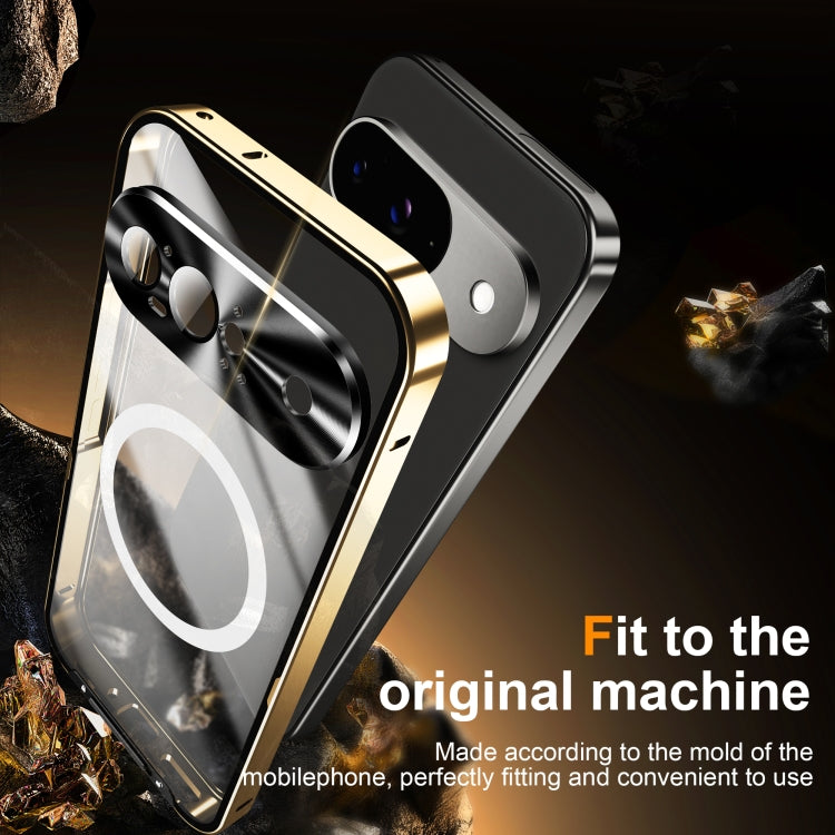 For Google Pixel 9 MagSafe Magnetic Frosted Metal Phone Case(Gold) - Google Cases by PMC TechLife | Online Shopping South Africa | PMC TechLife | Buy Now Pay Later Mobicred