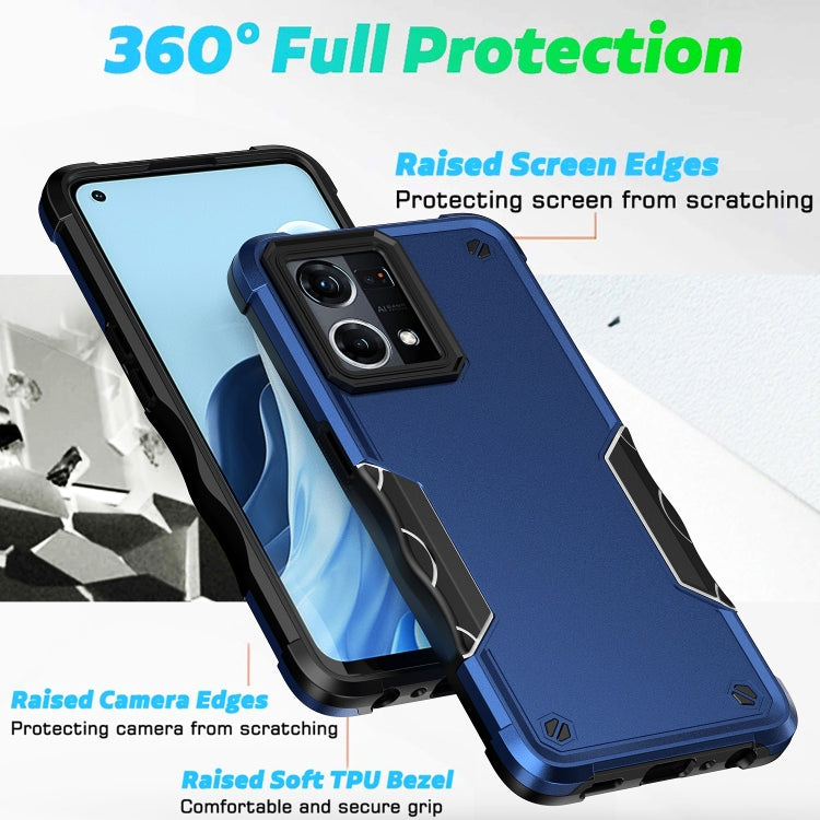For OPPO Reno7 4G Non-slip Shockproof Armor Phone Case(Black) - OPPO Cases by PMC Jewellery | Online Shopping South Africa | PMC Jewellery | Buy Now Pay Later Mobicred