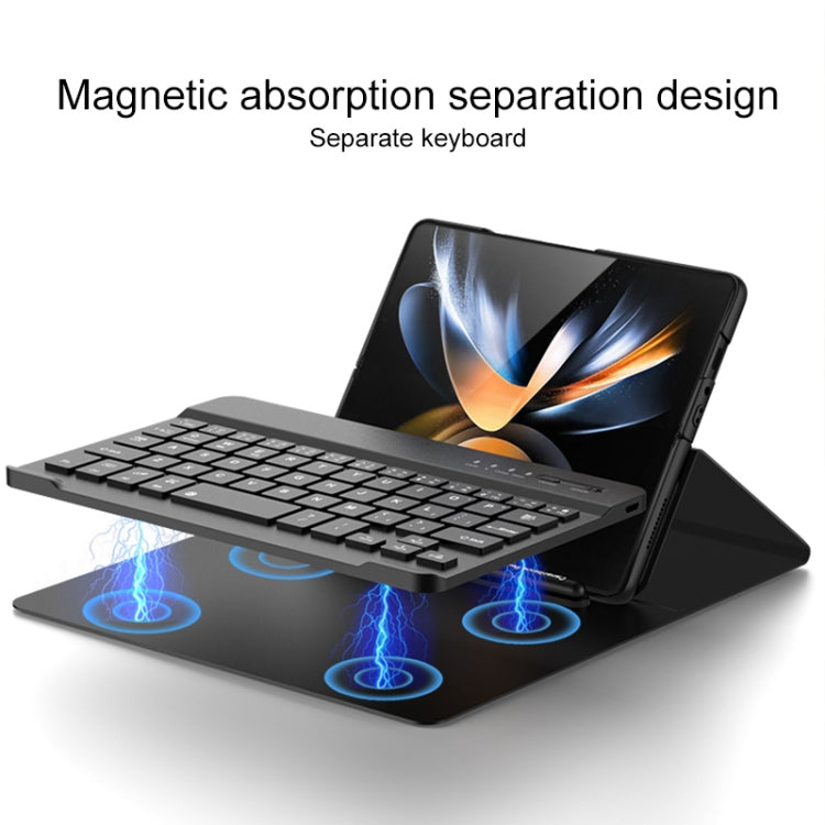 For Samsung Galaxy Z Fold3 5G Magnetic Folding Bluetooth Keyboard Leather Case(Carbon Fiber) - Samsung Keyboard by PMC TechLife | Online Shopping South Africa | PMC TechLife