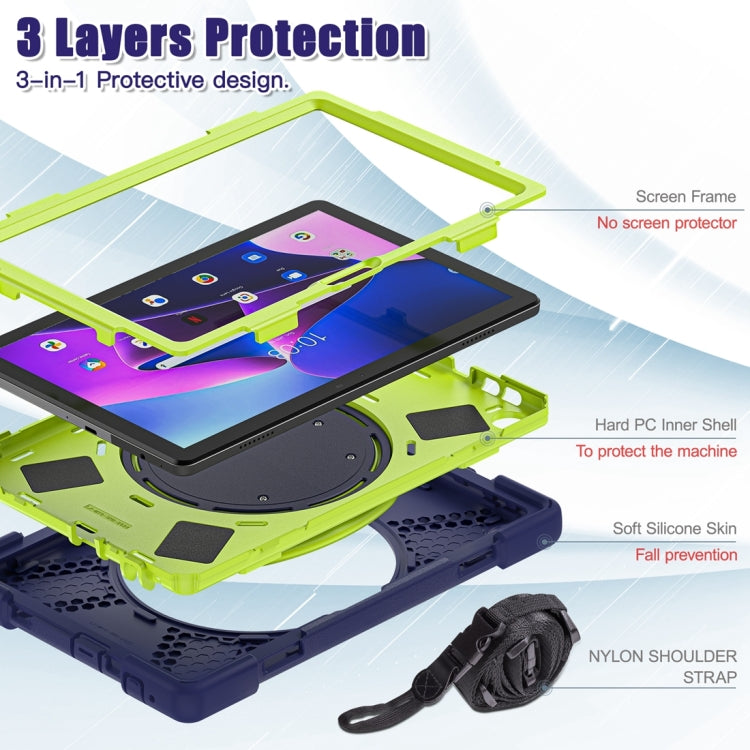 For Lenovo Tab M10 10.1 3rd Gen Silicone + PC Protective Tablet Case(Navy Blue Lime) - Lenovo by PMC TechLife | Online Shopping South Africa | PMC TechLife | Buy Now Pay Later Mobicred