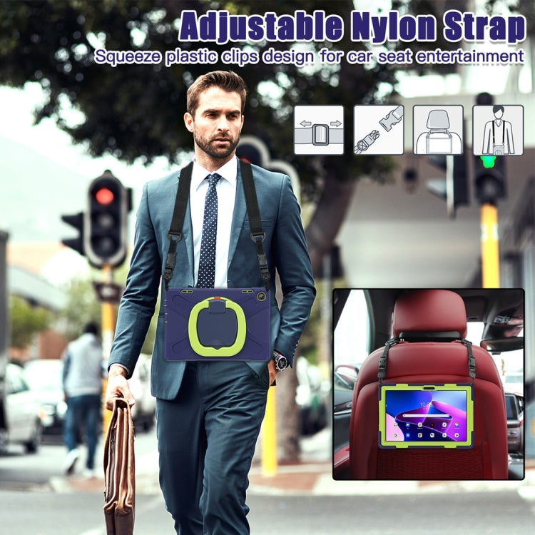 For Lenovo Tab M10 10.1 3rd Gen Silicone + PC Protective Tablet Case(Navy Blue Lime) - Lenovo by PMC TechLife | Online Shopping South Africa | PMC TechLife | Buy Now Pay Later Mobicred
