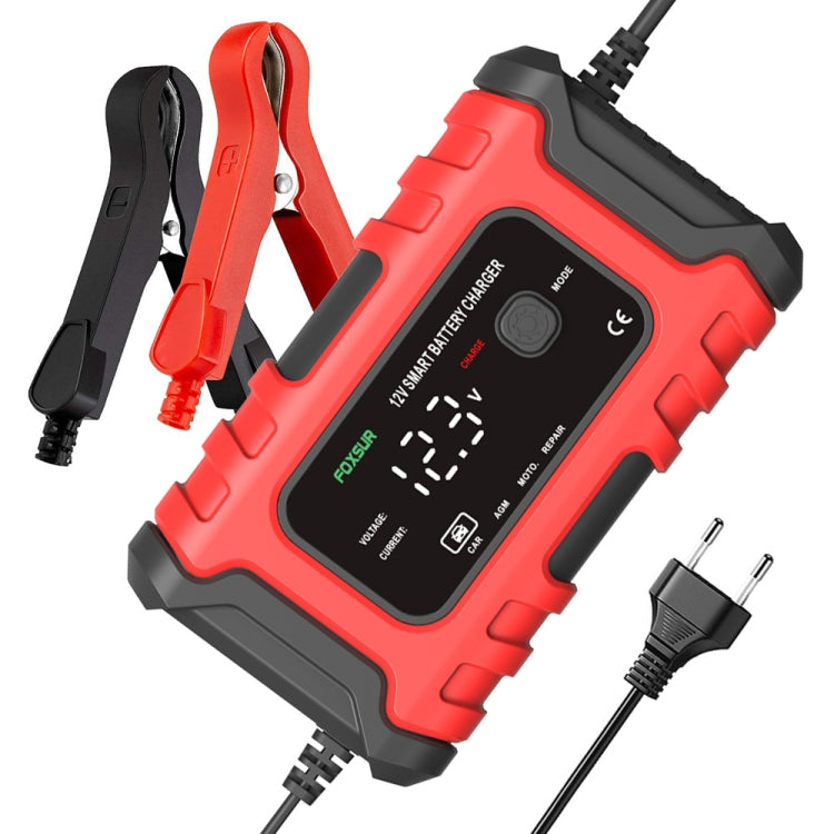 FOXSUR 6A 12V Motorcycle / Car Smart Battery Charger, Plug Type:AU Plug(Red) - Battery Charger by FOXSUR | Online Shopping South Africa | PMC Jewellery | Buy Now Pay Later Mobicred