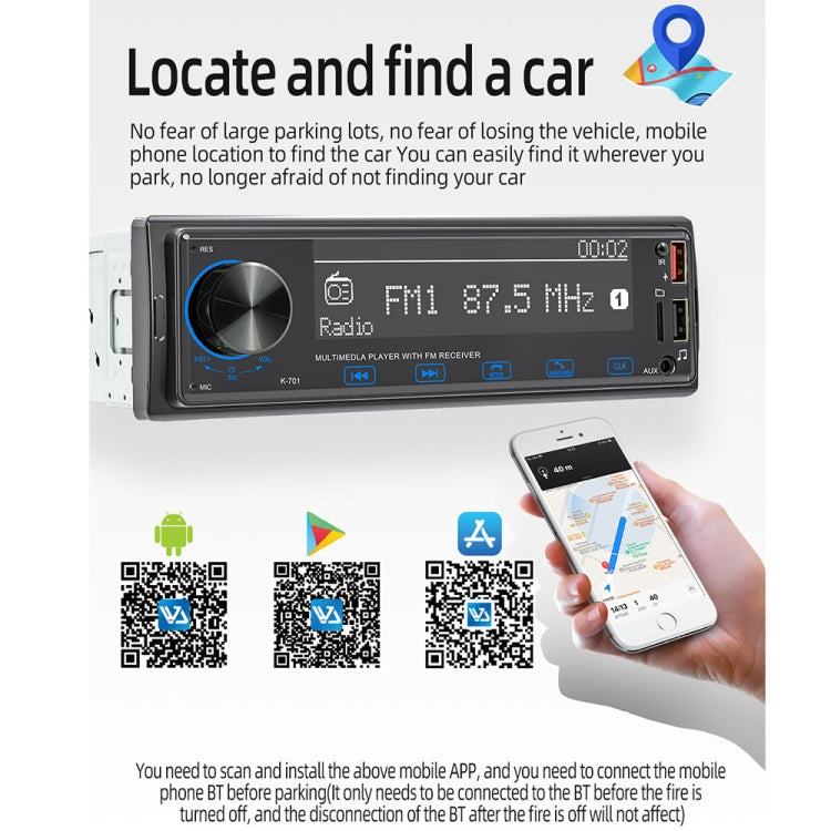 2.5D Touch Screen Car MP3 Player Radio Support Bluetooth Positioning Find Car - Car MP3 & MP4 & MP5 by PMC Jewellery | Online Shopping South Africa | PMC Jewellery | Buy Now Pay Later Mobicred