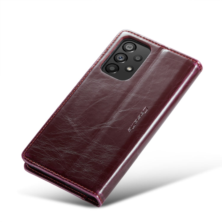 For Samsung Galaxy A53 CaseMe 003 Crazy Horse Texture Leather Phone Case(Wine Red) - Galaxy Phone Cases by CaseMe | Online Shopping South Africa | PMC Jewellery | Buy Now Pay Later Mobicred