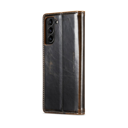 For Samsung Galaxy S21 5G CaseMe 003 Crazy Horse Texture Leather Phone Case(Coffee) - Galaxy S21 5G Cases by CaseMe | Online Shopping South Africa | PMC Jewellery | Buy Now Pay Later Mobicred