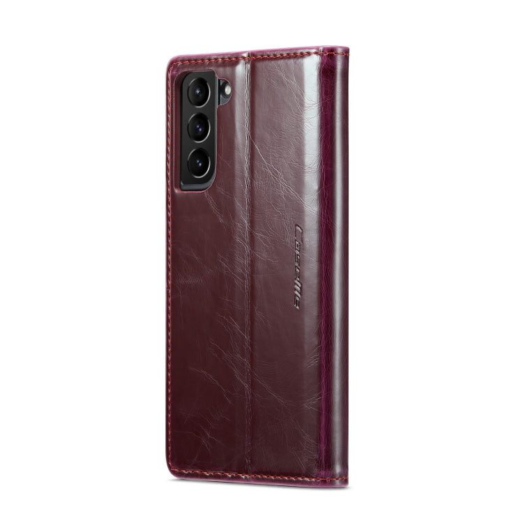 For Samsung Galaxy S21+ 5G CaseMe 003 Crazy Horse Texture Leather Phone Case(Wine Red) - Galaxy S21+ 5G Cases by CaseMe | Online Shopping South Africa | PMC Jewellery | Buy Now Pay Later Mobicred