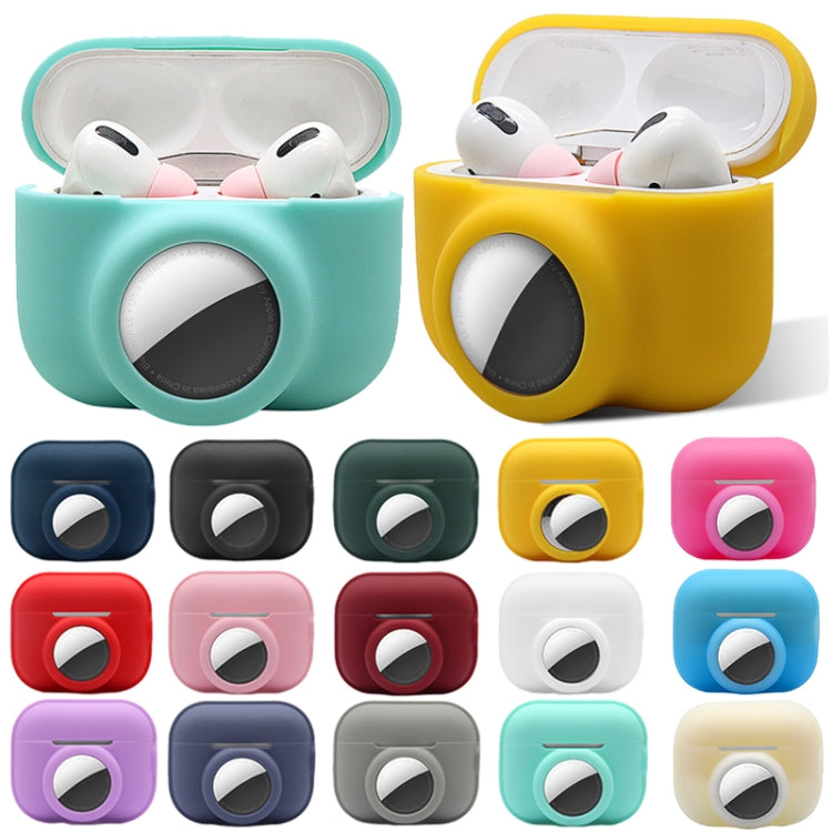 For AirPods Pro 2 / AirTag 2 in 1 Shockproof Full Coverage Silicone Protective Case(Fluorescent Pink) - For AirPods Pro 2 by PMC Jewellery | Online Shopping South Africa | PMC Jewellery | Buy Now Pay Later Mobicred