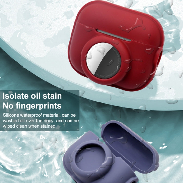 For AirPods Pro 2 / AirTag 2 in 1 Shockproof Full Coverage Silicone Protective Case(Red) - For AirPods Pro 2 by PMC Jewellery | Online Shopping South Africa | PMC Jewellery | Buy Now Pay Later Mobicred