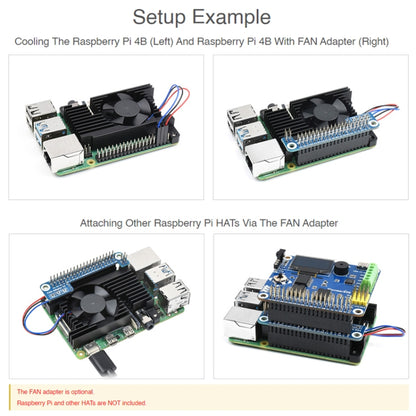 Waveshare Dedicated All-In-One Aluminum Alloy Cooling Fan For Raspberry Pi 4B - Other Accessories by WAVESHARE | Online Shopping South Africa | PMC Jewellery | Buy Now Pay Later Mobicred