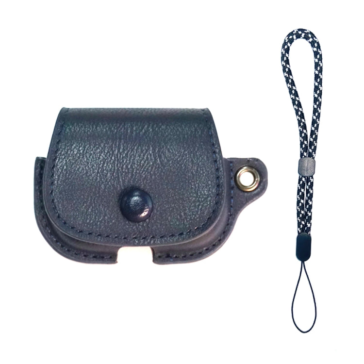 For AirPods 1 / 2 Backpack Style PU Leather Earphone Protective Case with Lanyard(Dark Blue) - For AirPods 1/2 by PMC Jewellery | Online Shopping South Africa | PMC Jewellery | Buy Now Pay Later Mobicred