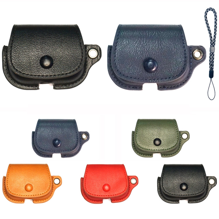 For AirPods 1 / 2 Backpack Style PU Leather Earphone Protective Case with Lanyard(Army Green) - For AirPods 1/2 by PMC Jewellery | Online Shopping South Africa | PMC Jewellery | Buy Now Pay Later Mobicred