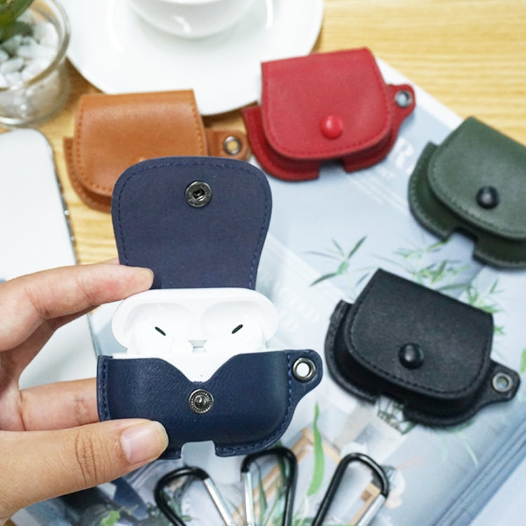 For AirPods 1 / 2 Backpack Style PU Leather Earphone Protective Case with Lanyard(Red) - free shipping - PMC Jewellery - Order now!
